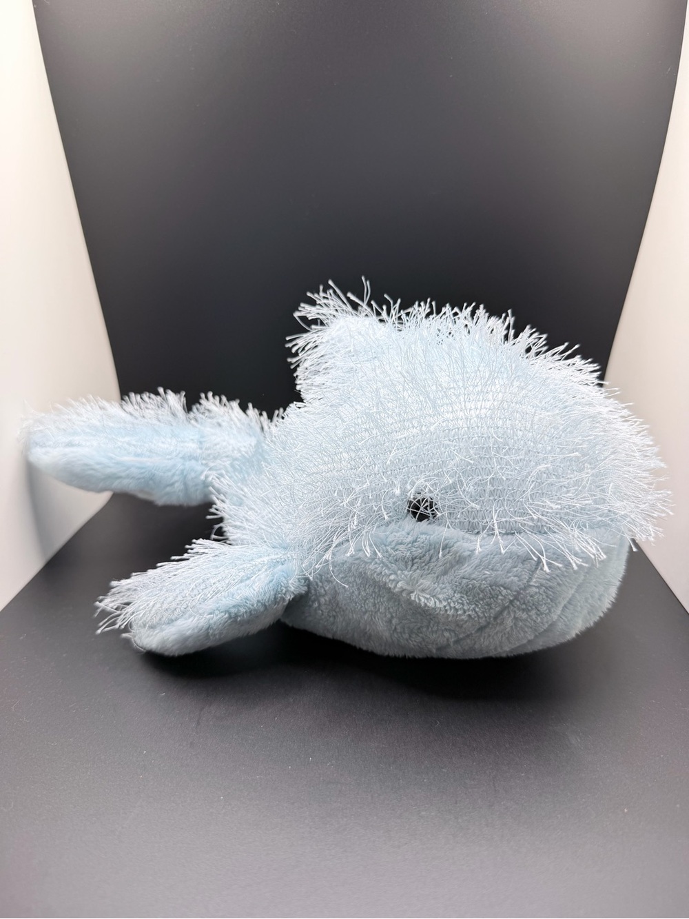 GANZ Light Blue Fuzzy Plush Whale with Bristled Fur
